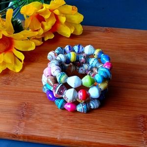 1PC Beautiful African Beaded Spiral Bracelet